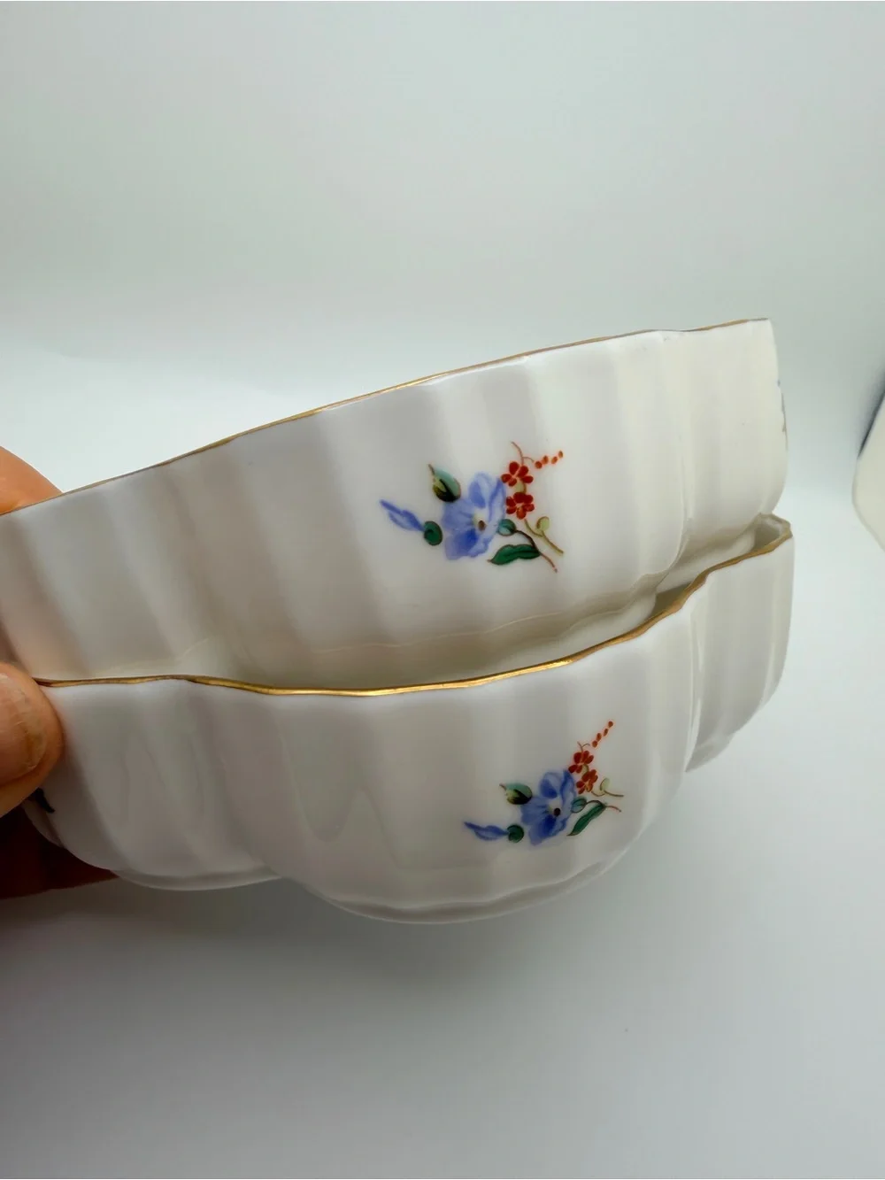 Royal Worcester Whitley Garden Fine Bone China Candy Dishes White Pink Floral
